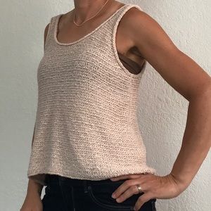 Roxy knitted light pink tank top